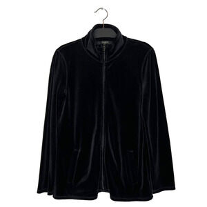 Talbots Y2K Velour Velvet Zip Up Tracksuit Jacket Size Medium Comfy Cozy Fall